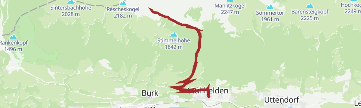Route map: Stuhlfelden: Bürglhütte